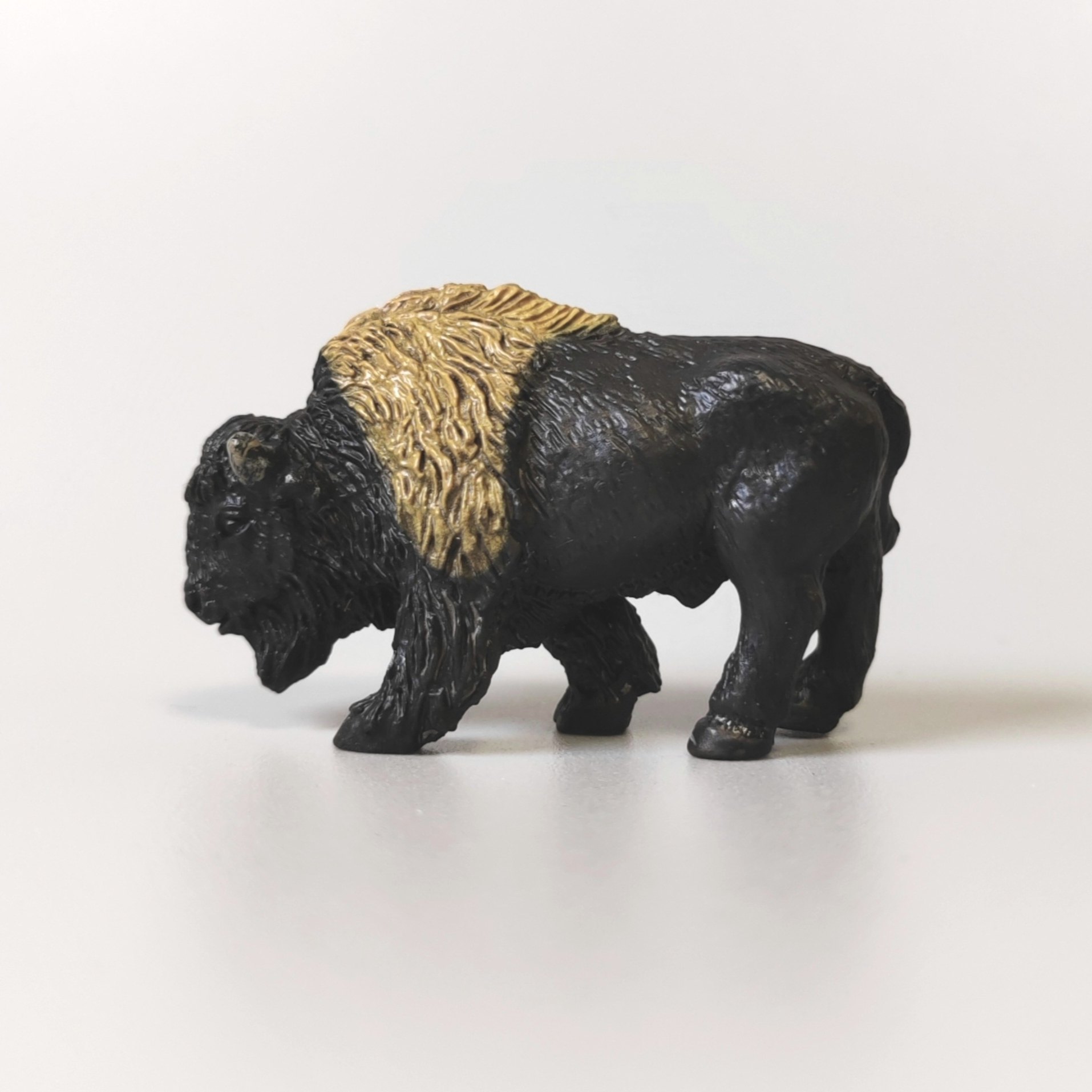 正版散货 仿真静态动物模型 小号微缩北美耗牛小摆件