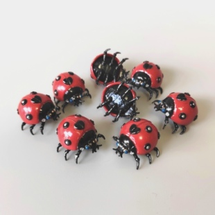 正版散货TOMY扭蛋 蒸汽星球金属机械朋克风 机器小动物 瓢虫