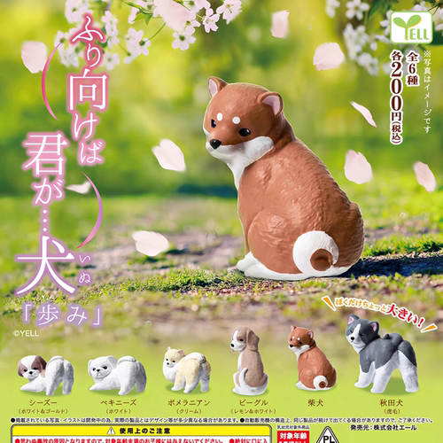 现货 YELL 日本扭蛋 卖萌回头看的狗狗 幼犬摆件收藏模型