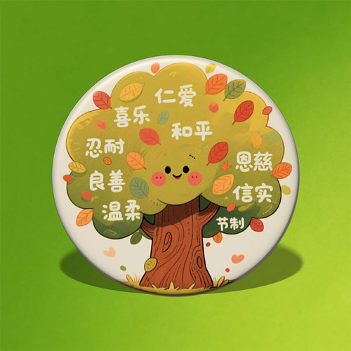 二次元卡通九果树金属胸针吧唧励志文字创意礼物礼品徽章奖品挂件