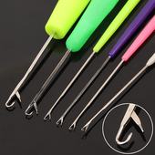 带舌钩针编织工具毛线鞋 钩针毛衣毛线针特细舌头勾针三通封口舌勾