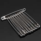 老式 加粗吊牌别针 安全别针固定衣服扣大中小号金属别针回形针盒装