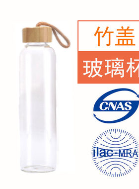 MARTIN玻璃杯耐热高硼硅便携车载竹子有盖提绳暖手密封果汁大水瓶
