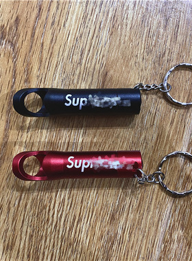 包邮sup金属开瓶器多功能手电筒钥匙扣挂件背包装饰LOGO时尚潮牌