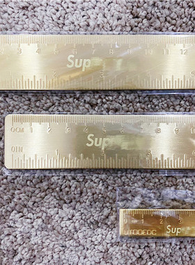 包邮sup铜尺可定logo姓名号码文字学习绘图测量长度钥匙扣吊坠