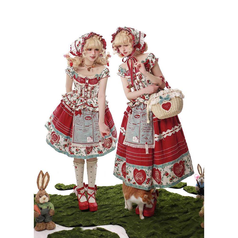 【截团制作中】双笙梦屿【苹安乐园】田园风苹果元素新年lolita裙