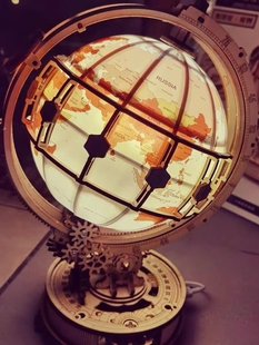 若客木质拼装地球仪特大号立体拼图diy模型望远镜高难度玩具