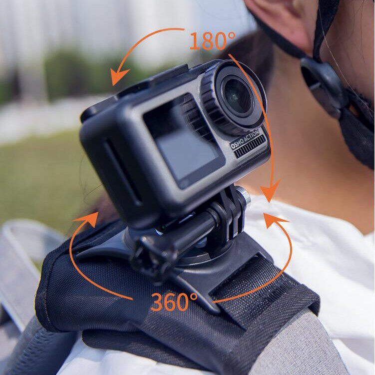 适用DJI大疆osmo action运动相机背包夹肩膀固定支架配件