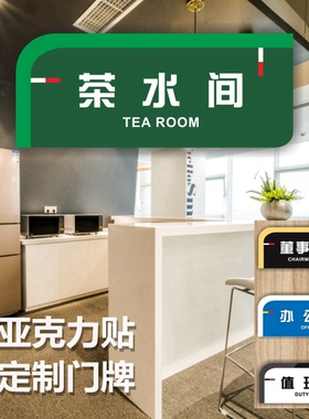 绿色茶水间标志音乐舞蹈室美术广播室幼儿学校班级多媒体课室门牌