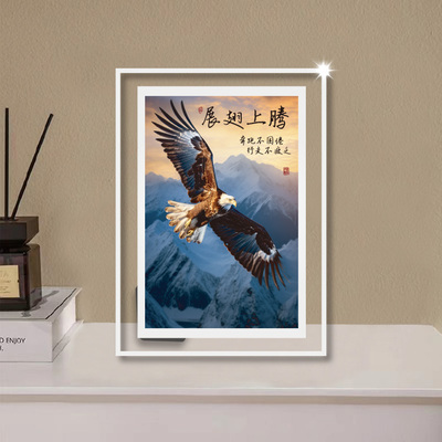 展翅飞翔励志摆件办公室桌面装饰品书房书桌相框画送朋友礼物定制