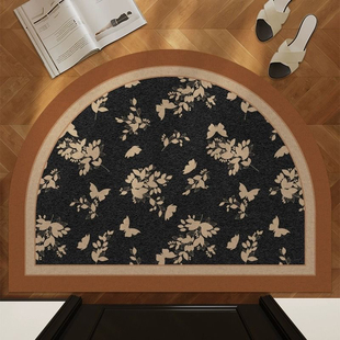 新款 复古半圆丝圈地垫门口进门脚垫防滑除尘耐脏玄关可裁剪 美式