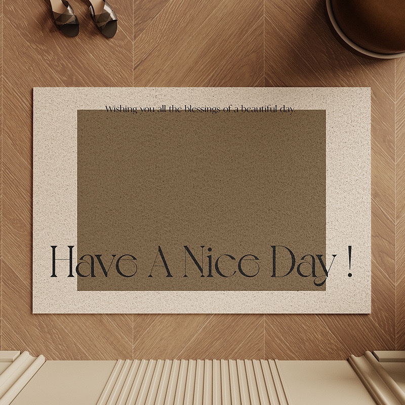 轻奢极简入户地垫刮泥蹭土可裁剪PVC丝圈地垫奶油风玄关防滑垫