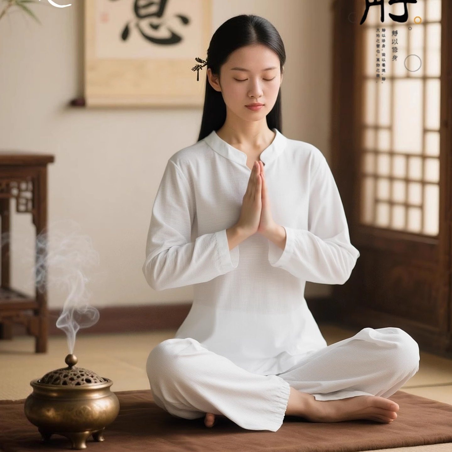禅意风打坐禅修服女套装居士道服佛系禅意素衣仙气疗愈师棉麻秋
