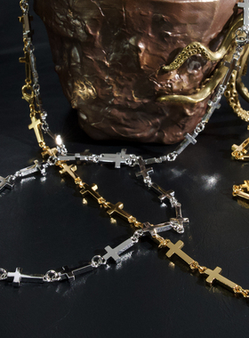 天梯十字架拼接简约高级素链单戴