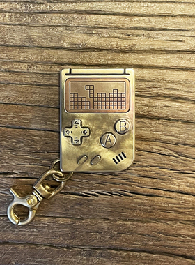 俄罗斯方块tetris游戏机黄铜模型EDC把玩摆件复古挂饰品吊饰配件