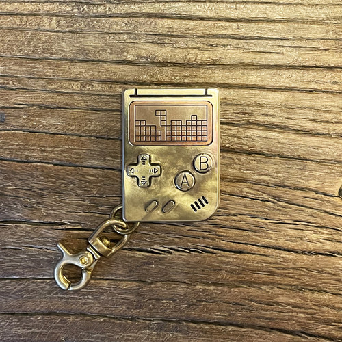 tetris游戏机黄铜模型EDC挂饰品