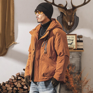 美式复古高充绒90纯白鸭绒工装羽绒服男冬季加厚保暖御寒男士外套