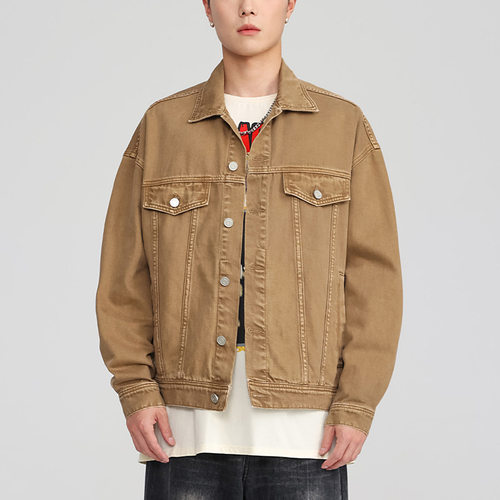 宽松翻领牛仔夹克男春新款