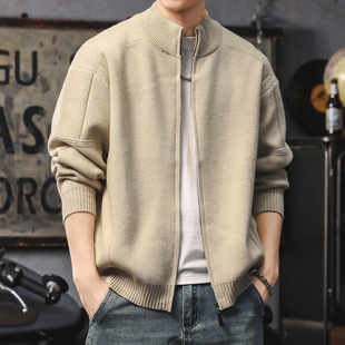 毛线衣男士 重磅宽松休闲拉链针织衫 外套 男美式 高端慵懒风毛衣开衫