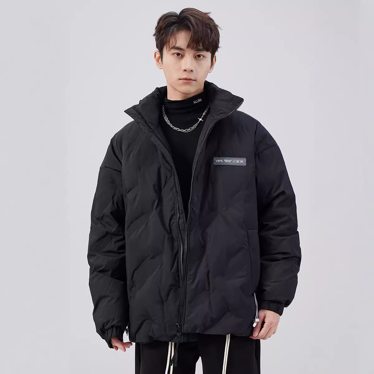 冬装韩版羽绒服男2024加厚大码棉服情侣袄子宽松立领面包服外套