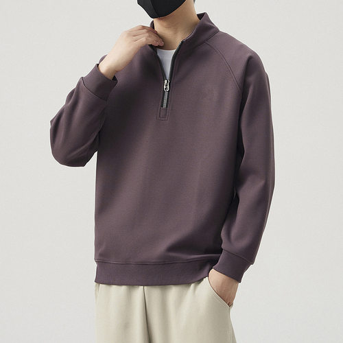高级感半拉链男士卫衣2024新款