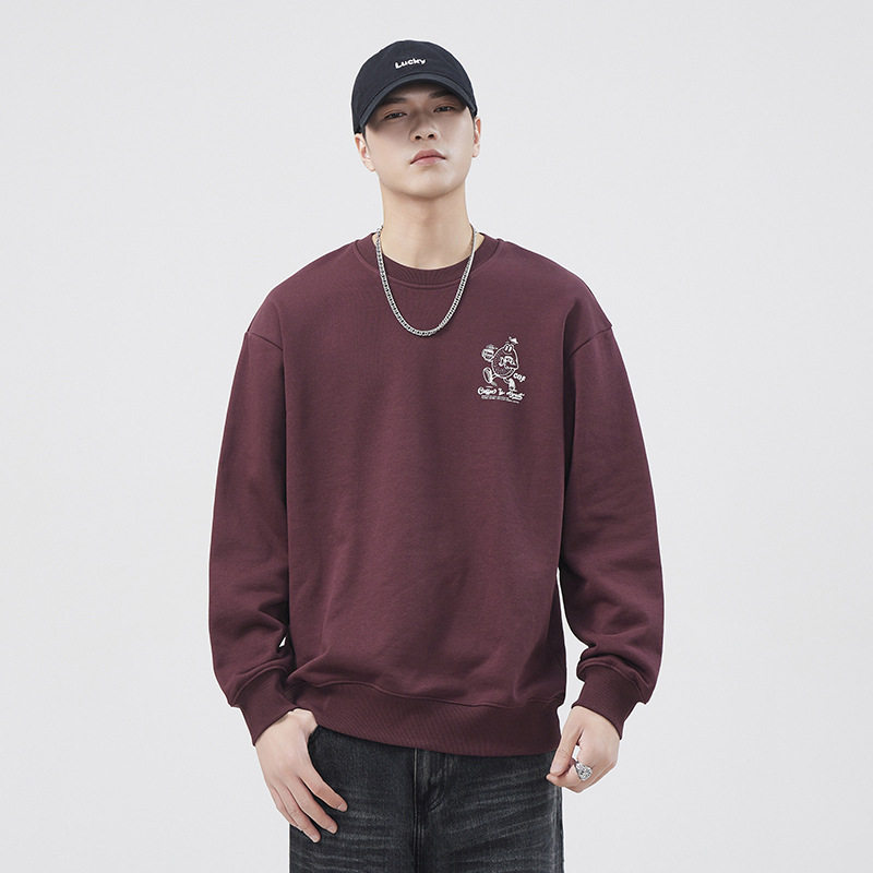 美式重磅潮牌卫衣男宽松长袖