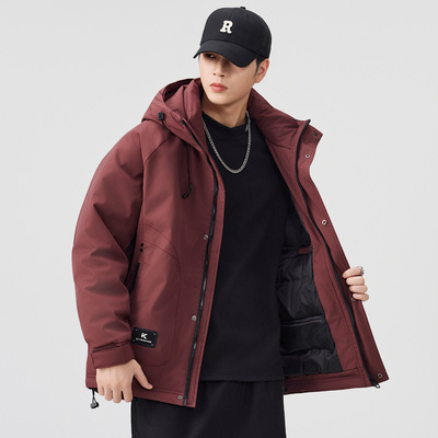 男士高充白鸭绒加厚羽绒服