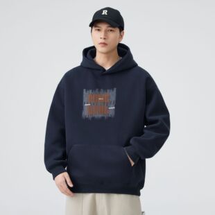 潮牌大码 重磅加厚连帽卫衣男款 宽松美式 新款 印花上衣服 2025秋冬季