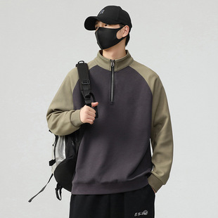 2024新款 男款 长袖 男士 无帽秋装 圆领潮牌男装 上衣秋季 卫衣男春秋款