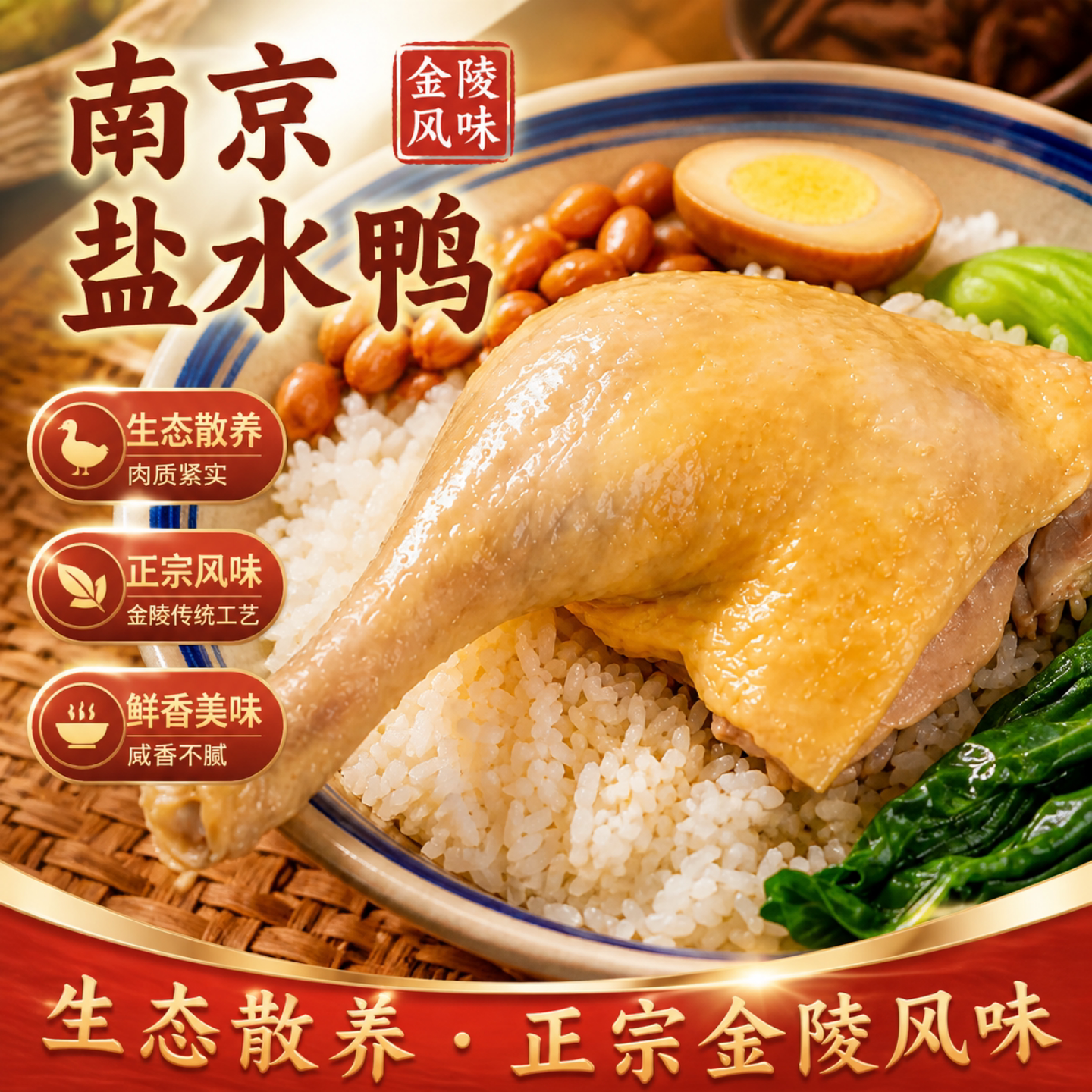 正宗南京金陵饭店盐水鸭桂花香