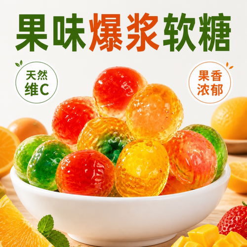 混合水果Q弹爆浆软糖正品