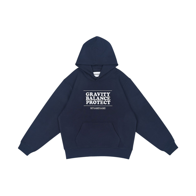MYSAMESAME高密刺绣字母logo连帽卫衣男女加绒2025秋冬慵懒复古潮