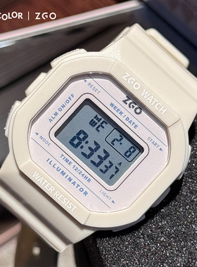 zgo正港夜光手表女款 初中高中学生儿童只看时间多功能防水电子表