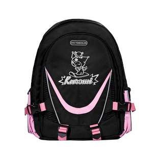 【特价清仓】库洛米正版黑色书包女生大容量背包小学初中双肩包女