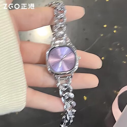 Tidecolor紫色方糖手链式手表女