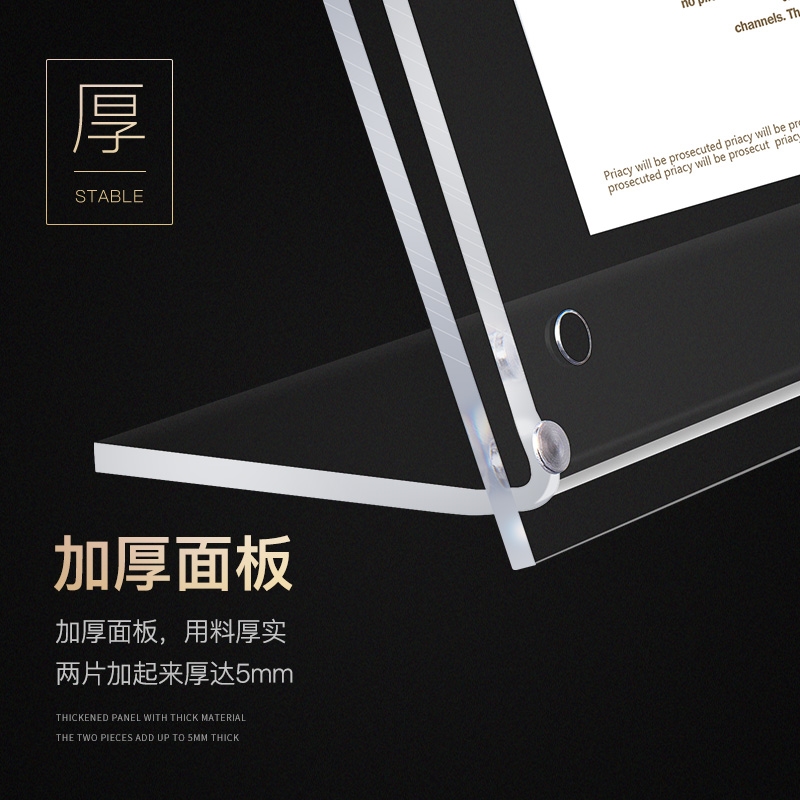 A4亚克力台卡架 L型台牌桌牌A5强磁台签价格产品广告介绍A6展示牌
