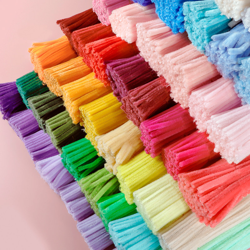 母亲节扭扭棒花束手工diy儿童彩色毛绒毛条毛根加密材料包马卡龙