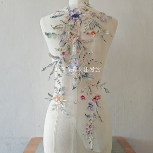 扎染刺绣花贴 加珠绣亮片辅料 新娘礼服服装花片DIY 新品上市