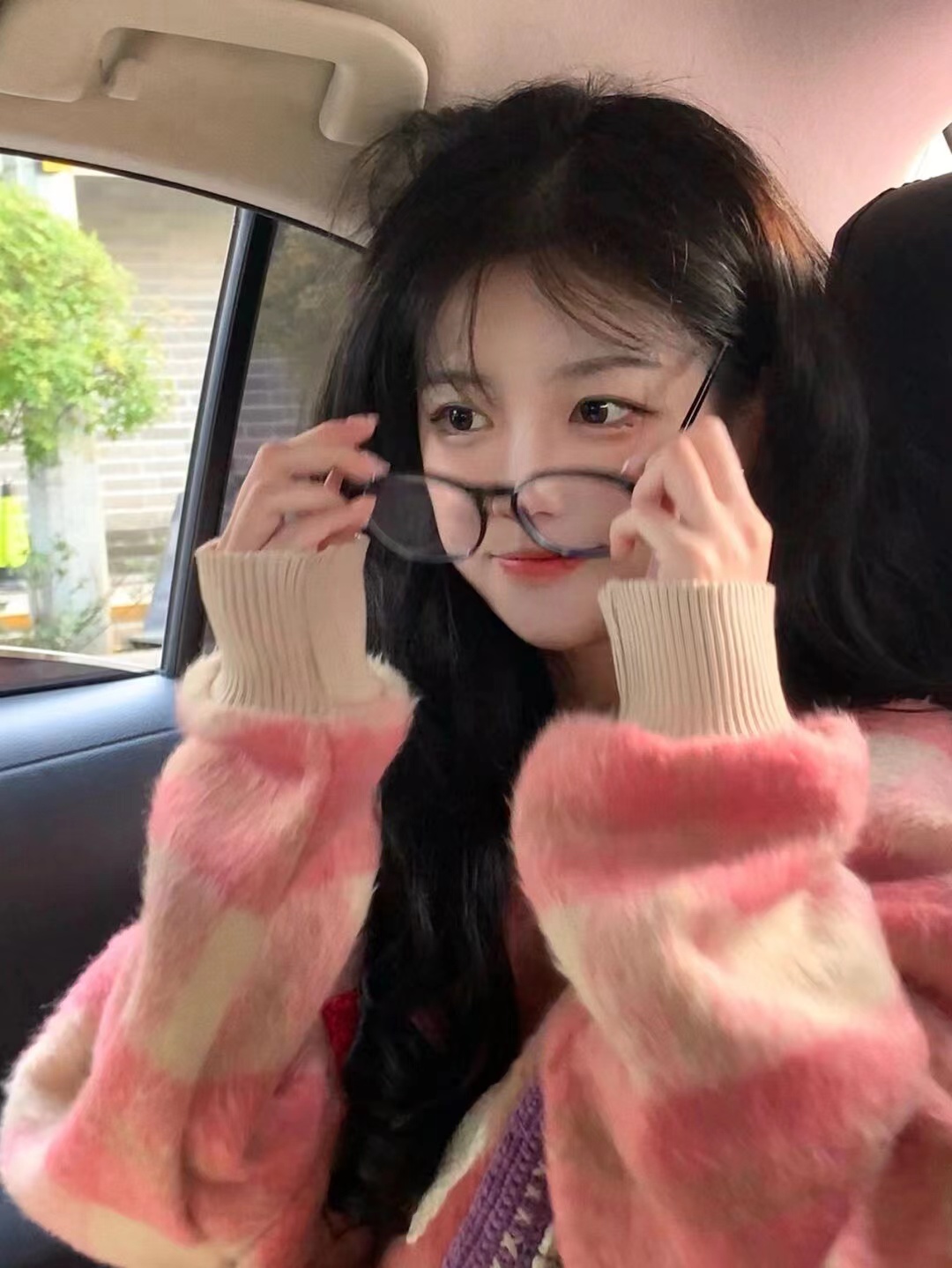 小众高级感韩系温柔粉色格子