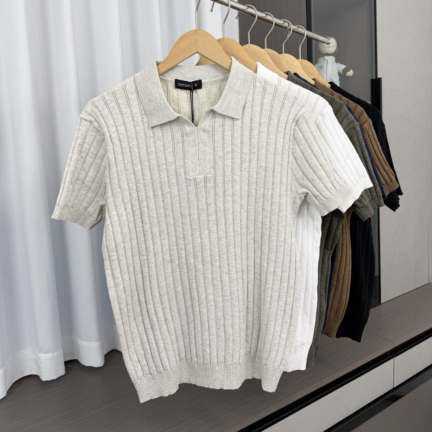 盟锐卡墙裂推荐！条纹肌理感！男夏季舒适休闲翻领针织短袖POLO衫,男装,Polo衫,淘宝优惠券,粉丝福利购,淘宝优惠卷