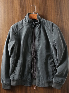 外贸尾货秋冬男轻便保暖立领薄棉衣棉服 内有绗棉 复古工装 设计