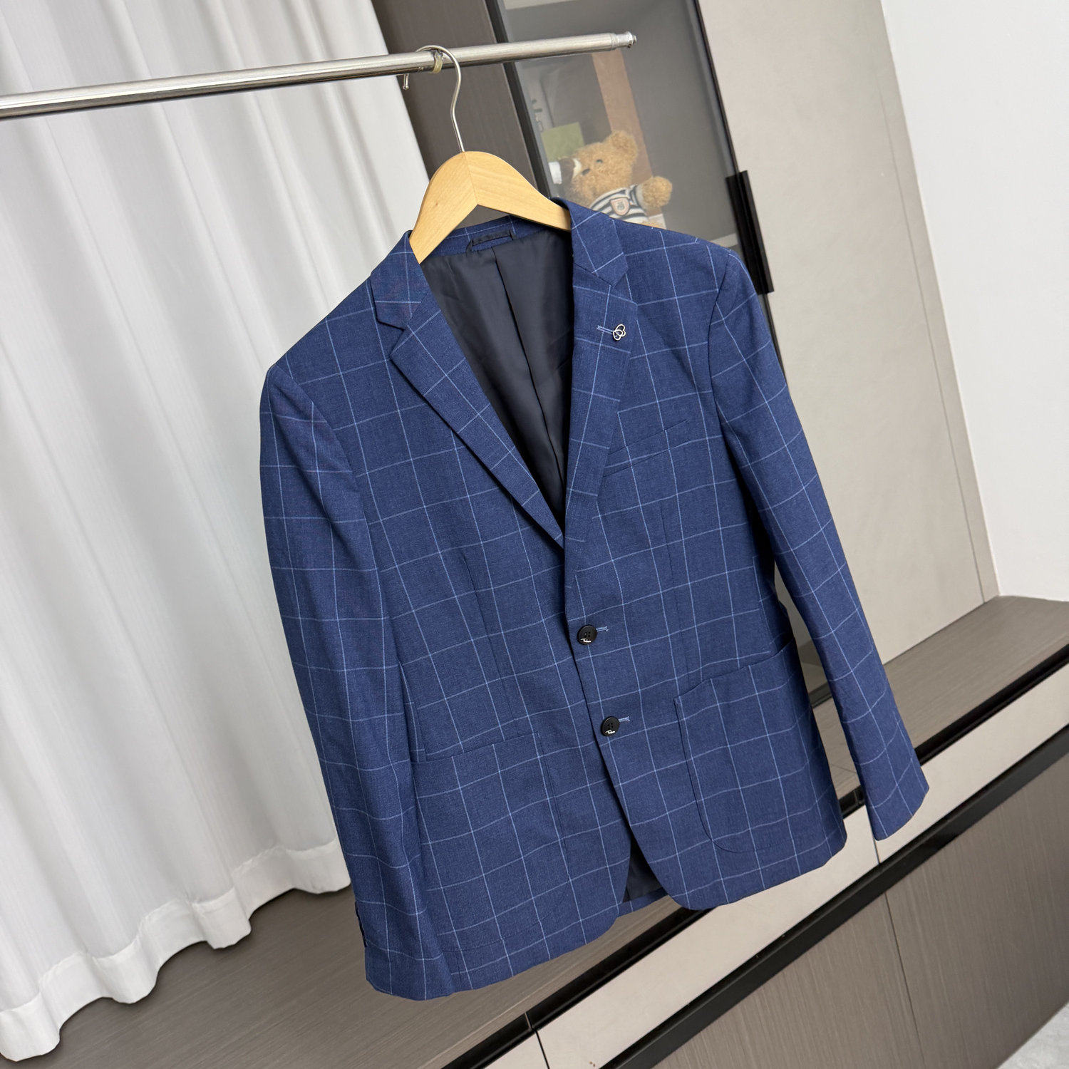 盟锐卡一线撤柜订单！通勤舒适！男春季商务百搭格子休闲西服外套