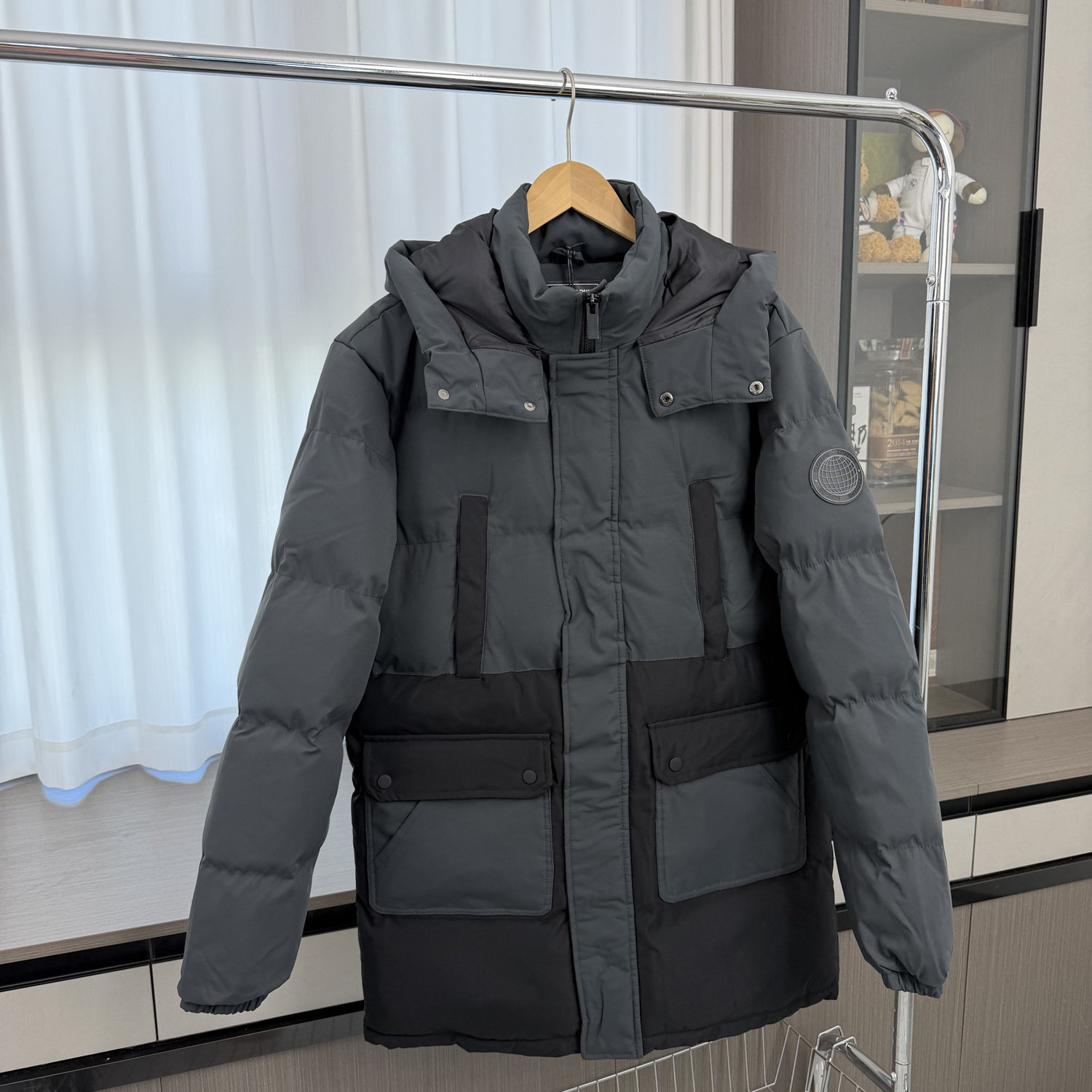 盟锐卡！厚实保暖！冬季男士外贸休闲军刀拉链连帽立领棉服外套