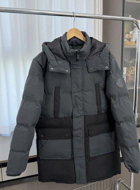 军刀拉链连帽立领棉服外套
