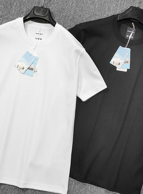 柜1280 注意看面料 高端双结构凉感科技 夏季男士运动休闲短袖T恤