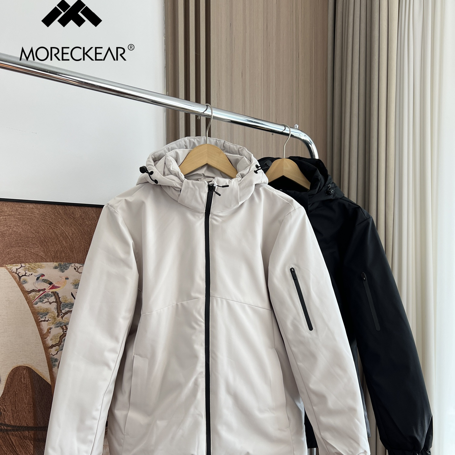 盟锐卡秋冬男防风防泼水连帽棉服