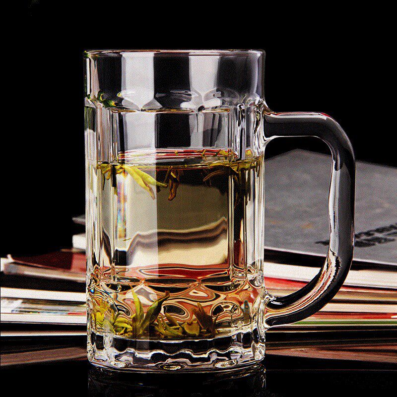 带把泡茶加厚双层钢化玻璃口杯