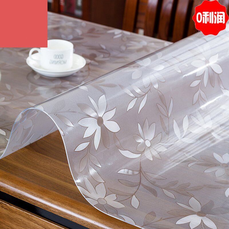 防水防油透明玻璃饭桌印花茶几垫