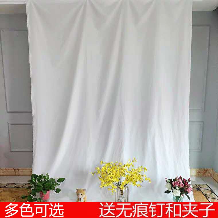 摄影拍照白色背景布网红拍摄背景挂布道具ins背景墙布直播白布料