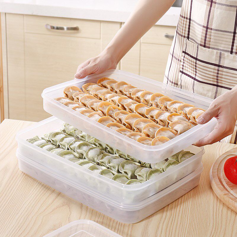多层速冻饺子盒冰箱保鲜模具不分格包饺子神器塑料家用创意水饺盒